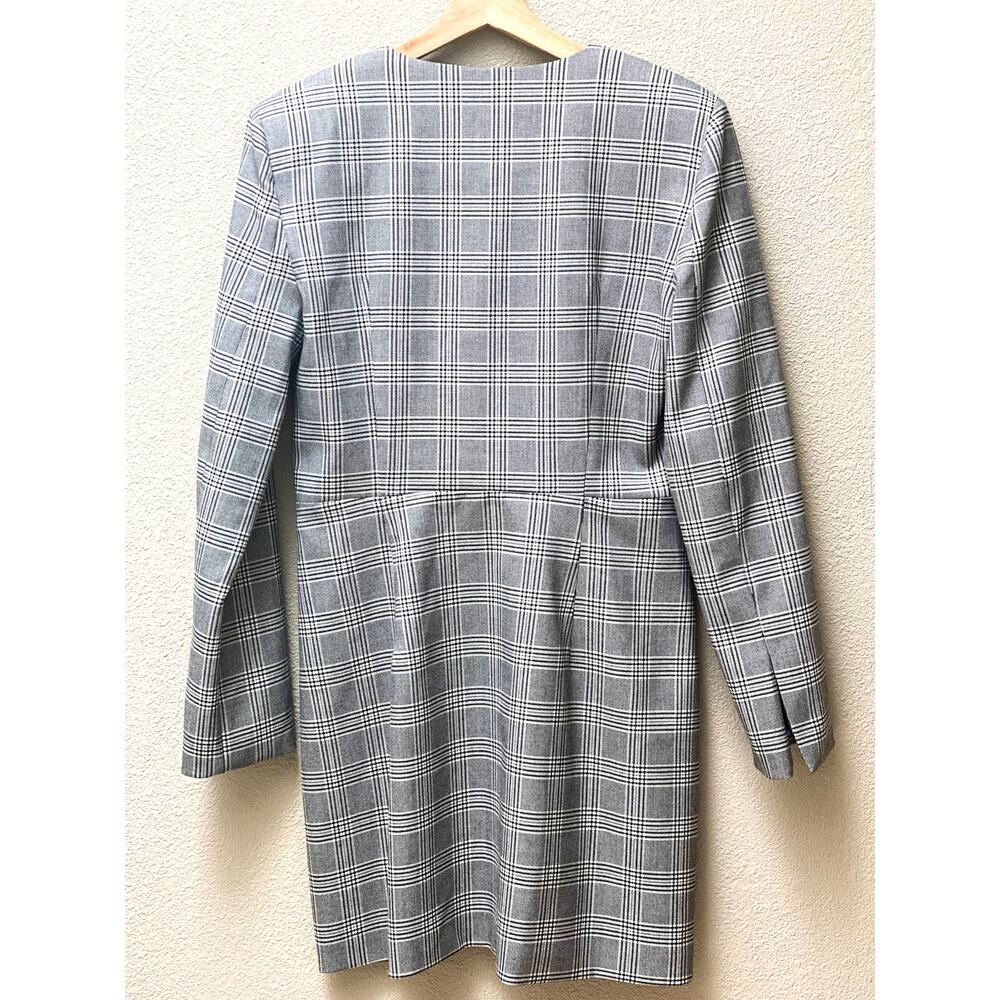 Zara Plaid Blazer Dress Jewel Buttons - Picture 3 of 6